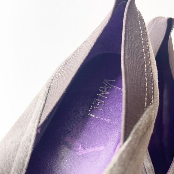 Van Eli 10N Gray Suede Flats Narrow Stretch Cushioned Slip On Shoes Leather - Picture 7 of 9